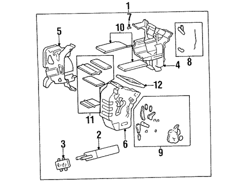 1995 Kia Sephia Heater Core & Control Valve Core Assembly, Heater Diagram for 0K20161A10