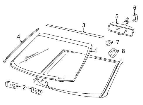 2016 Ford Expedition Wiper & Washer Components Rain Sensor Cover Diagram for BL3Z-17D550-A