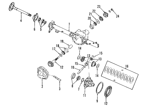 1996 Isuzu Rodeo Rear Axle, Differential, Propeller Shaft Shaft, Rear Axle Diagram for 8-97134-269-0