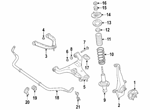 2006 Nissan Titan Front Suspension Components, Lower Control Arm, Upper Control Arm, Stabilizer Bar Washer-Special, Outer Diagram for 56113-7S000