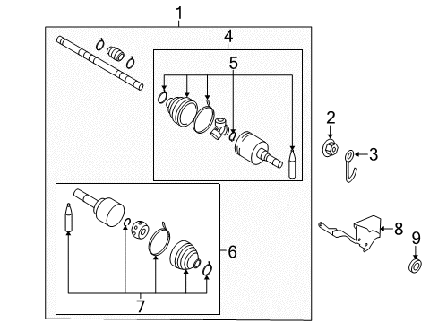 2017 Nissan Versa Note Drive Axles - Front Joint Assy-Outer Diagram for C9211-EL10A