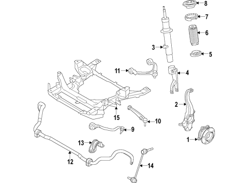 2021 BMW X5 Front Suspension, Lower Control Arm, Upper Control Arm, Ride Control, Stabilizer Bar, Suspension Components WHEEL HUB WITH BEARING Diagram for 31206893686