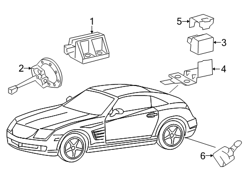 2006 Chrysler Crossfire Electrical Components Tire Pressure Sensor Diagram for 5096808AA
