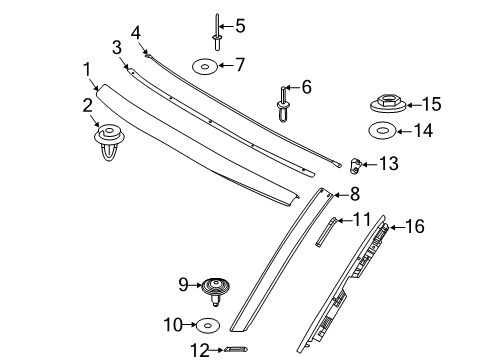 2020 BMW i8 Exterior Trim - Roof Clip With Sealing Ring, Blue Diagram for 07147220227