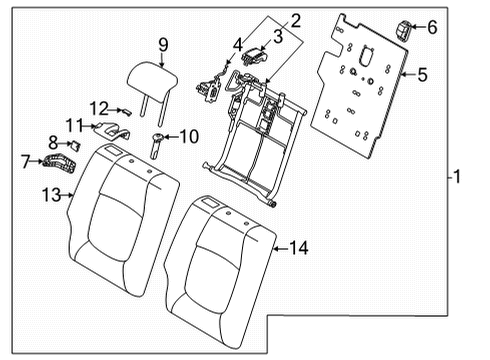 2021 Kia Seltos Rear Seat Components Cover Assembly-Rr Back L Diagram for 894H3Q5000WK