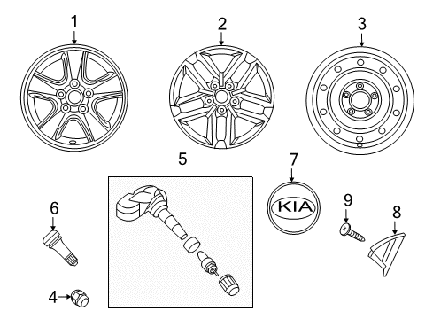 2012 Kia Forte Koup Wheels, Covers & Trim Wheel Assembly-Aluminum Diagram for 529101M460