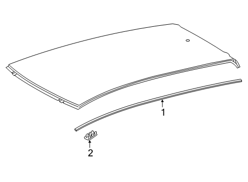 2021 Toyota Corolla Exterior Trim - Roof Drip Molding Diagram for 75556-12220