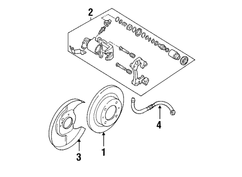 1989 Nissan Pathfinder Rear Brakes Wheel Cylinder Diagram for 44100-05N13