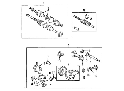 1984 Toyota Land Cruiser Front Axle, Differential Shaft Diagram for 43412-60090
