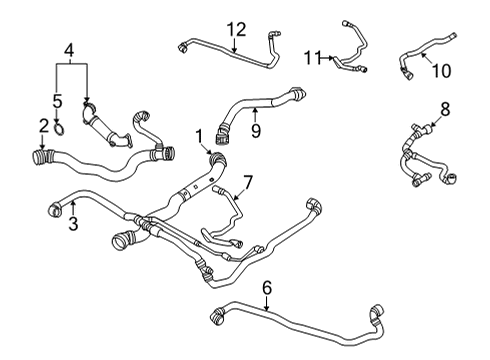 2020 BMW X3 Radiator Hoses LINE TO EXPANSION TANK Diagram for 17129797622