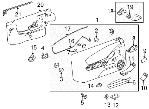 2015 Chevrolet Camaro Interior Trim - Door Door Trim Panel Diagram for 23147696