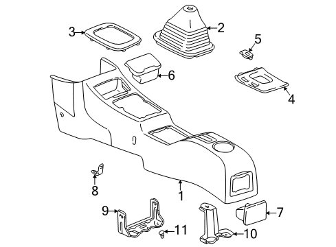 1998 Toyota RAV4 Console Console Housing Diagram for 58801-42010-B1