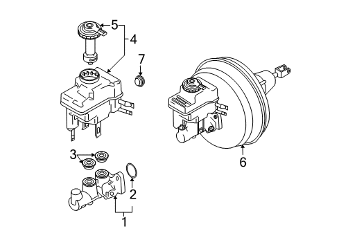 2005 BMW X3 Hydraulic System Power Brake Booster Diagram for 34333450589