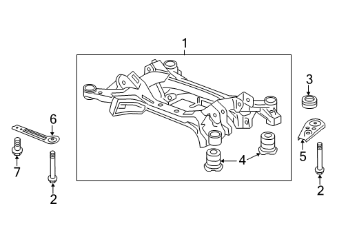 2015 Acura RLX Suspension Mounting - Rear Rubber, Rear Sub-Frame Stopper (Front ) Diagram for 50361-TY2-A01
