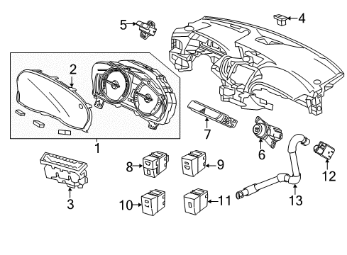 2014 Acura MDX Lane Departure Warning Radar Sub Assembly, R Diagram for 36931-TZ5-A02