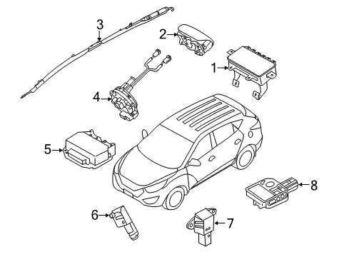 2012 Hyundai Tucson Air Bag Components Sensor Assembly-SATELLIT Diagram for 959202S000