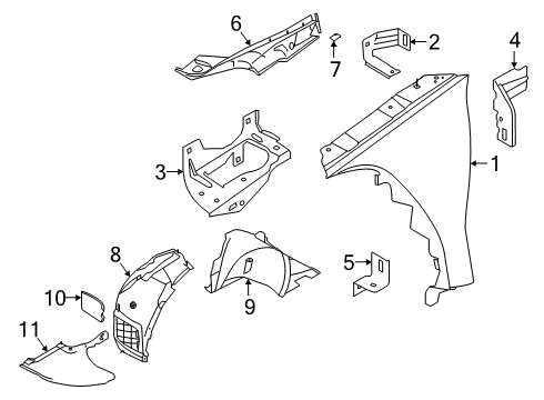 2022 BMW Z4 Fender & Components COVER, WHEELHOUSING, FR. SEC Diagram for 51717441899