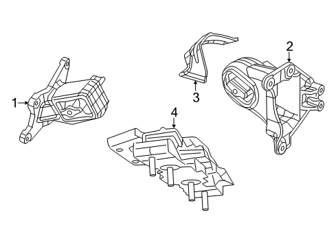 2019 Jeep Wrangler Engine & Trans Mounting Shield-Engine Mount Diagram for 68253159AA