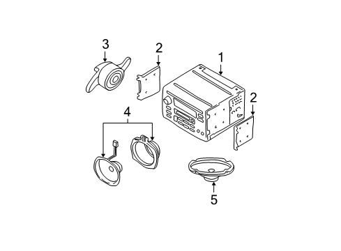 2002 Hyundai Elantra Sound System Front Tweeter Speaker Assembly, Left Diagram for 96310-2D000