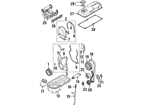 2001 Mitsubishi Mirage Intake Manifold Cover-Timing Window Diagram for MD006668