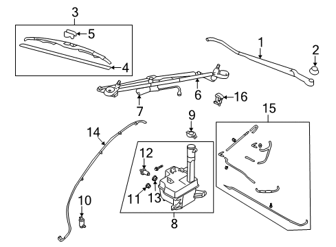 2009 Hyundai Azera Wiper & Washer Components Windshield Wiper Arm Assembly(Driver) Diagram for 98310-3L000