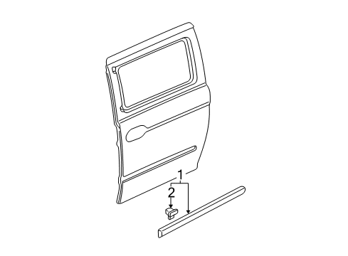 1999 Honda Odyssey Exterior Trim - Side Loading Door Protector, L. RR. Door *NH615M* (Film) (CANYON STONE SILVER METALLIC) Diagram for 75323-S0X-A21ZD
