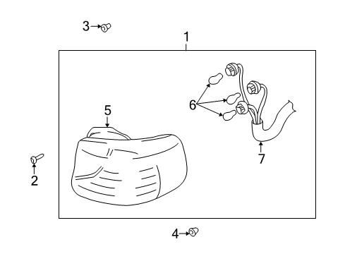 2005 Hyundai Santa Fe Bulbs Lamp Assembly-Rear Combination, RH Diagram for 92402-26510