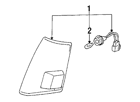 1990 Dodge Colt Front Lamps - Side Marker Lamps Lamp Asm Front Comp Left Diagram for MB262231