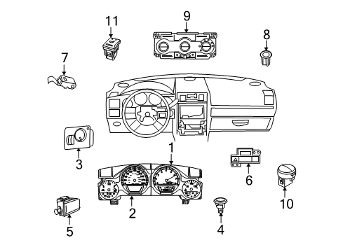 2015 Dodge Challenger Switches Cluster-Instrument Panel Diagram for 5091613AG
