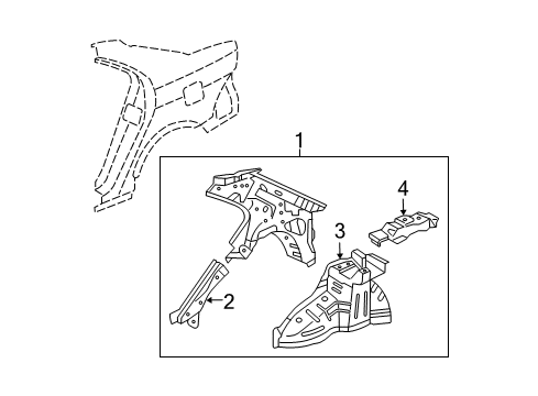 2007 Acura TSX Inner Structure - Quarter Panel Panel, Right Rear Inside Diagram for 64300-SEC-305ZZ