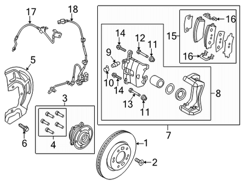 2021 Kia Seltos Front Brakes Front Brake Caliper, Right Diagram for 58190J9A00