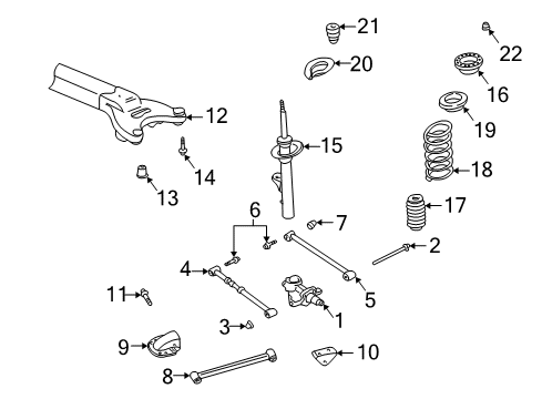 2000 Dodge Intrepid Rear Suspension Components, Stabilizer Bar, Trailing Arm Screw-HEXAGON Head Diagram for 6504435