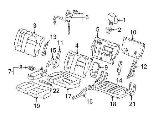2005 Acura MDX Rear Seat Components Holder, Middle Seat Cup (Saddle) Diagram for 81787-S3V-A31ZB