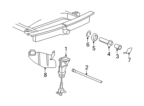 2011 Chevrolet Avalanche Spare Tire Carrier Spare Carrier Diagram for 22968178