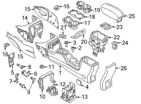2015 Jeep Renegade Console Bracket-Console Diagram for 68256404AA