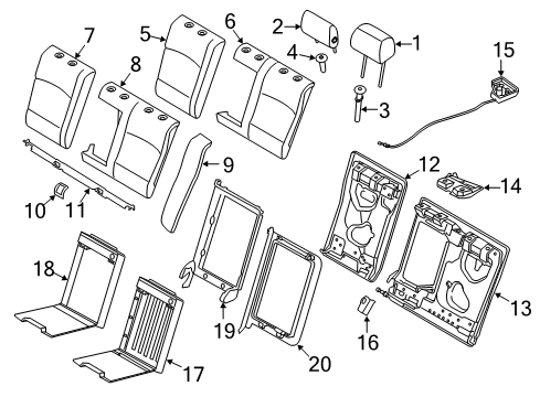 2015 BMW 528i xDrive Rear Seat Components Trim, Isofix, Inner Diagram for 52207247224