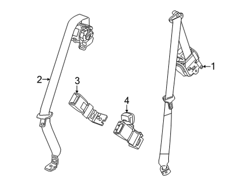 2022 Chevrolet Bolt EUV Rear Seat Belts Outer Belt Assembly Diagram for 42781613