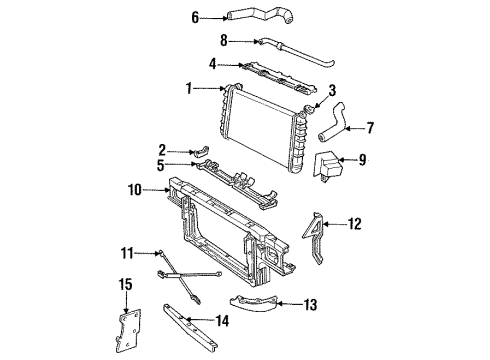 1993 Cadillac Fleetwood Cooling System, Radiator, Cooling Fan Shroud Pkg, Engine Coolant Fan Diagram for 22137100