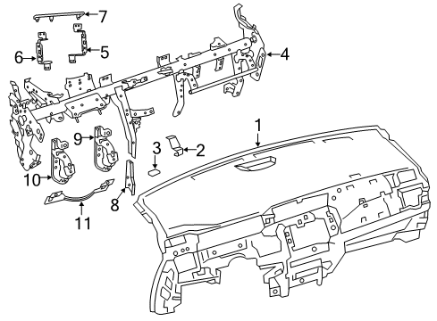 2018 Nissan Leaf Cluster & Switches, Instrument Panel Bracket-Instrument L Diagram for 68171-3NF0A