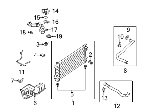 2011 Ford Expedition Radiator & Components Overflow Hose Diagram for 9L3Z-8N029-A