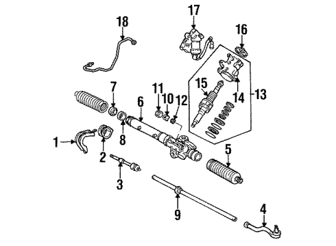 1996 Lexus SC400 Steering Column & Wheel, Steering Gear & Linkage Gasket Kit, Power Steering Control Valve Overhole Diagram for 04455-24051