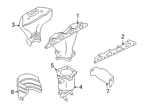 2006 Kia Amanti Exhaust Manifold Exhaust Manifold Assembly, Right Diagram for 2851039655