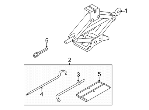 2020 Nissan Versa Jack & Components Tool Set Diagram for 99501-5EA0A