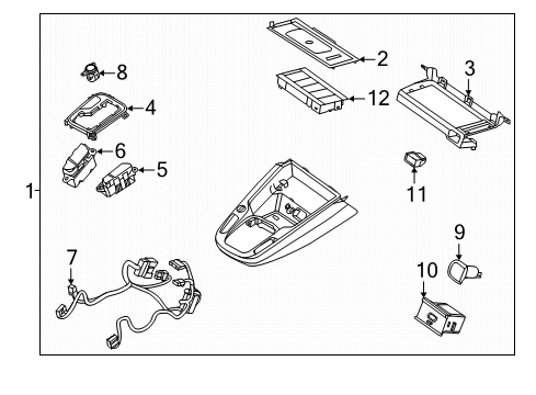 2020 Kia Soul Ignition Lock Mat-Console Tray Diagram for 84631K0000