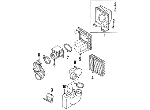 1993 Eagle Summit Powertrain Control Filter-Air Cleaner Diagram for MR571472