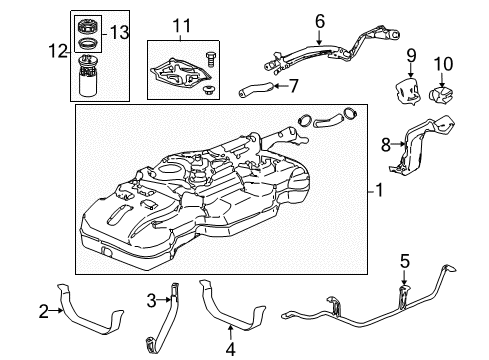 2005 Honda Element Fuel Supply Module Assembly, Fuel Pump Diagram for 17045-SCV-A00