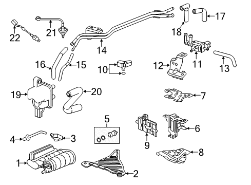 2017 Honda CR-V Emission Components Tube Assy., Pressure Sensor Diagram for 17382-TLA-A00