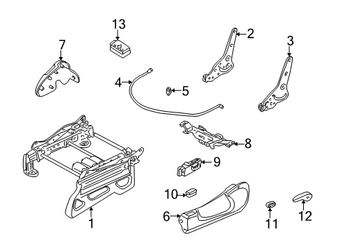 2003 Jeep Liberty Tracks & Components ADJUSTER-Power Seat Diagram for WZ34XDVAA