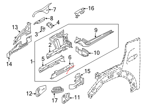 2014 Mini Cooper Structural Components & Rails Nut Plate, Y-Screw Connection Diagram for 41007421336