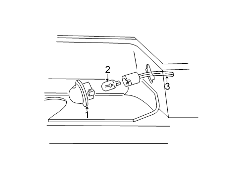 1999 Ford F-250 Bulbs License Lamp Diagram for F1TZ-13550-A